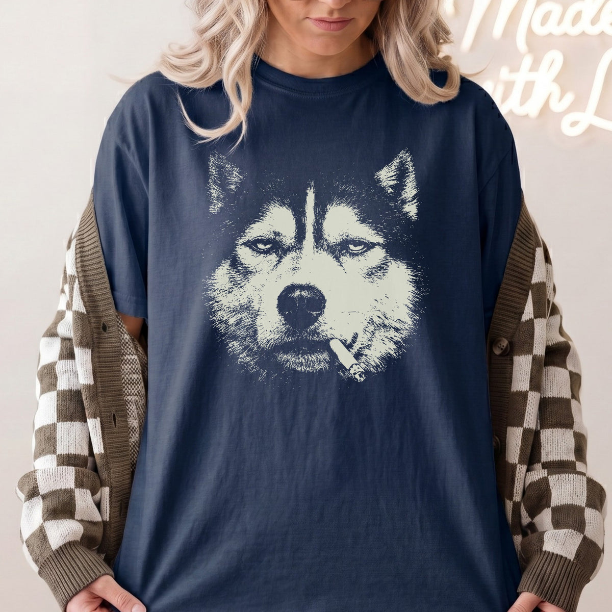 Husky Smoking t-shirt