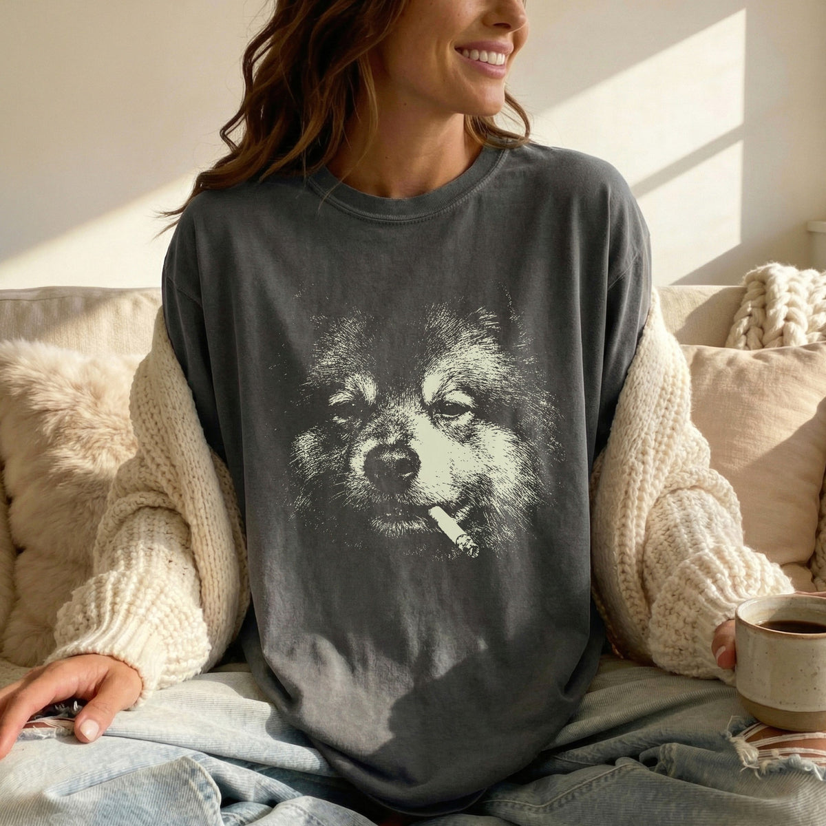Keeshond Smoking t-shirt