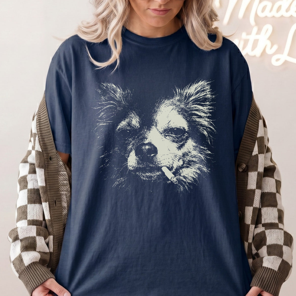 Longhair Chihuahua Smoking t-shirt