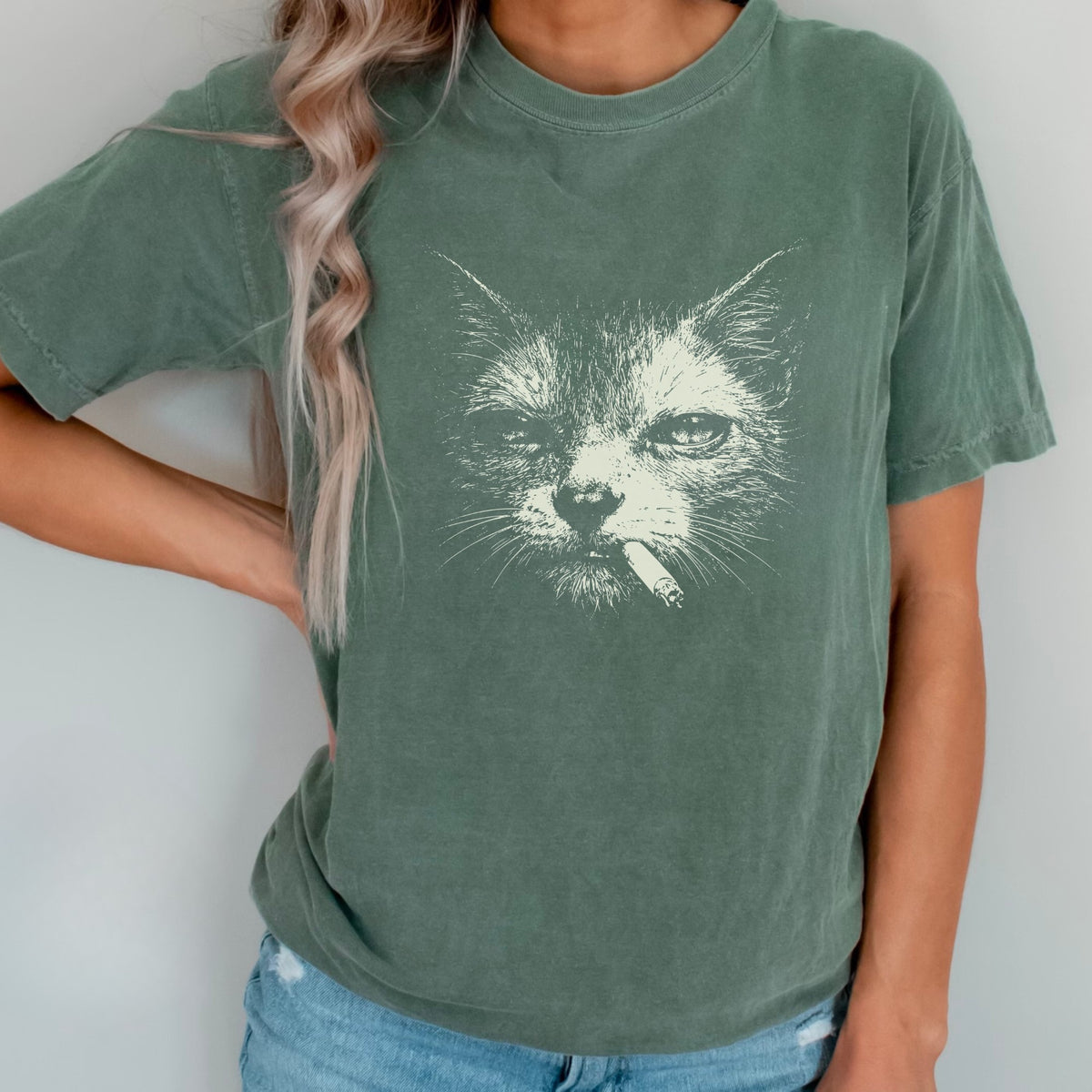 Lykoi Cat Smoking t-shirt