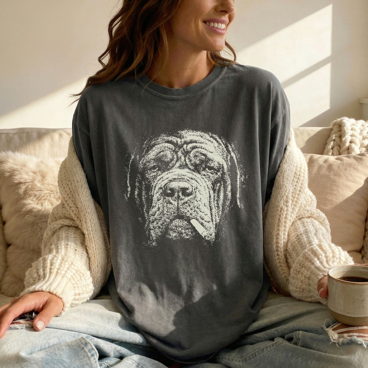 Neapolitan Mastiff Smoking t-shirt