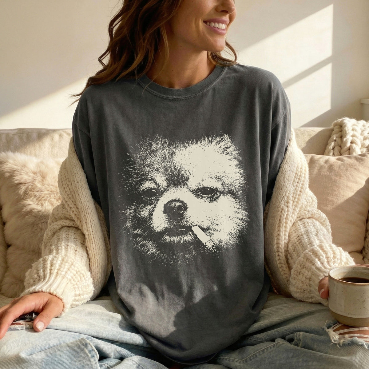 Pomeranian Smoking t-shirt