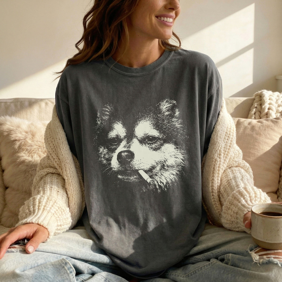Pomsky Smoking t-shirt
