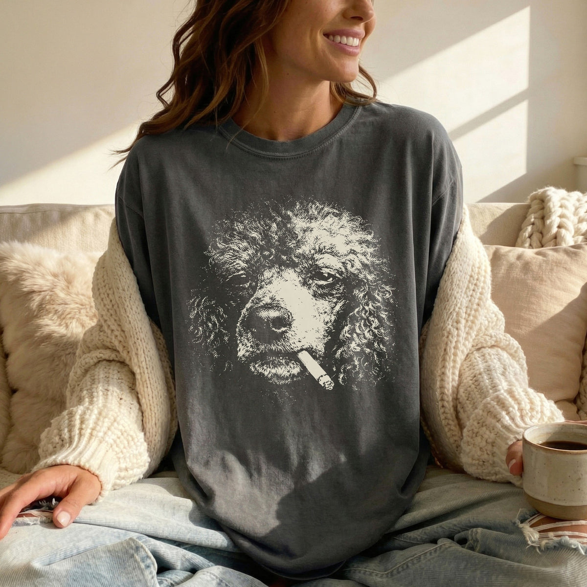 Poodle Smoking t-shirt