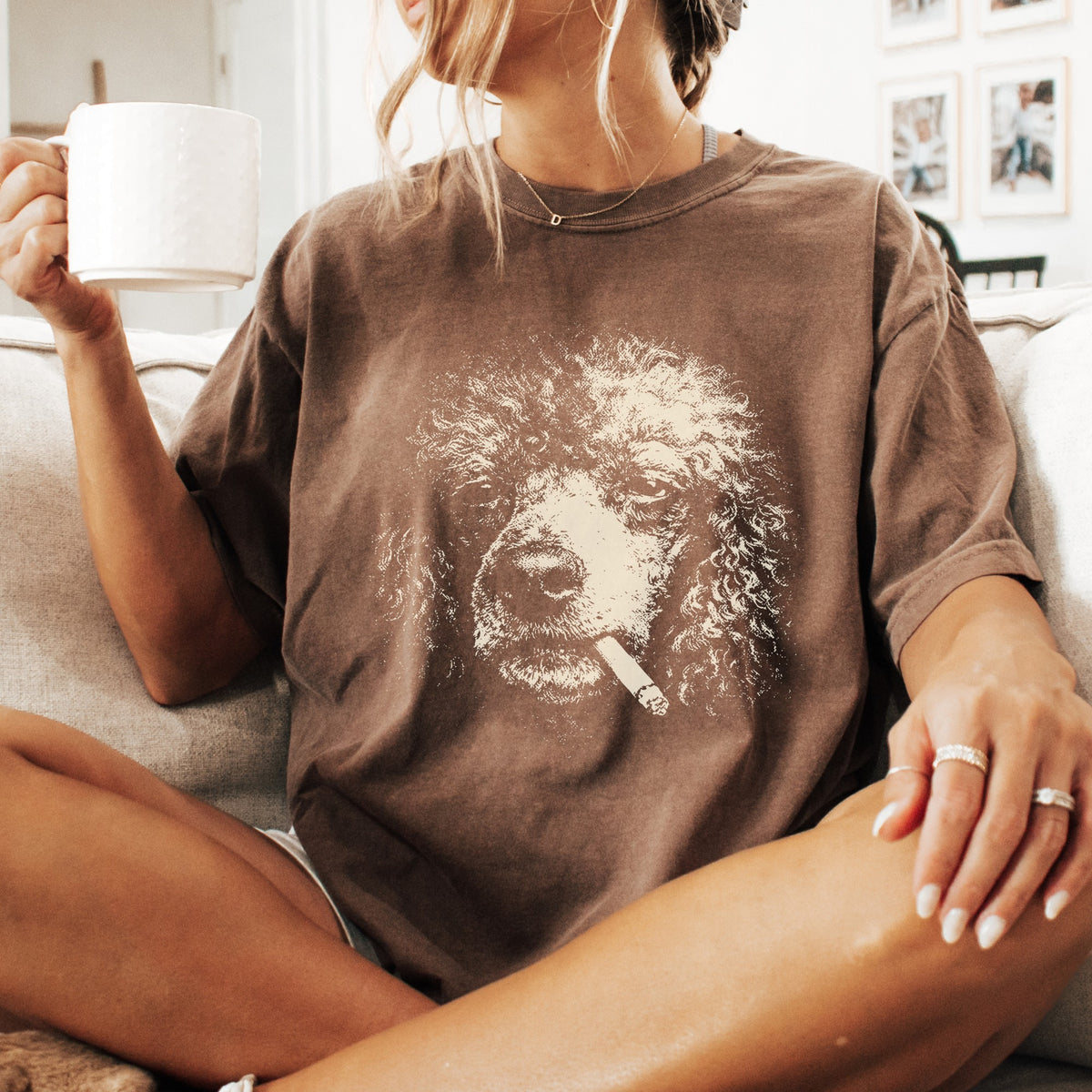 Poodle Smoking t-shirt