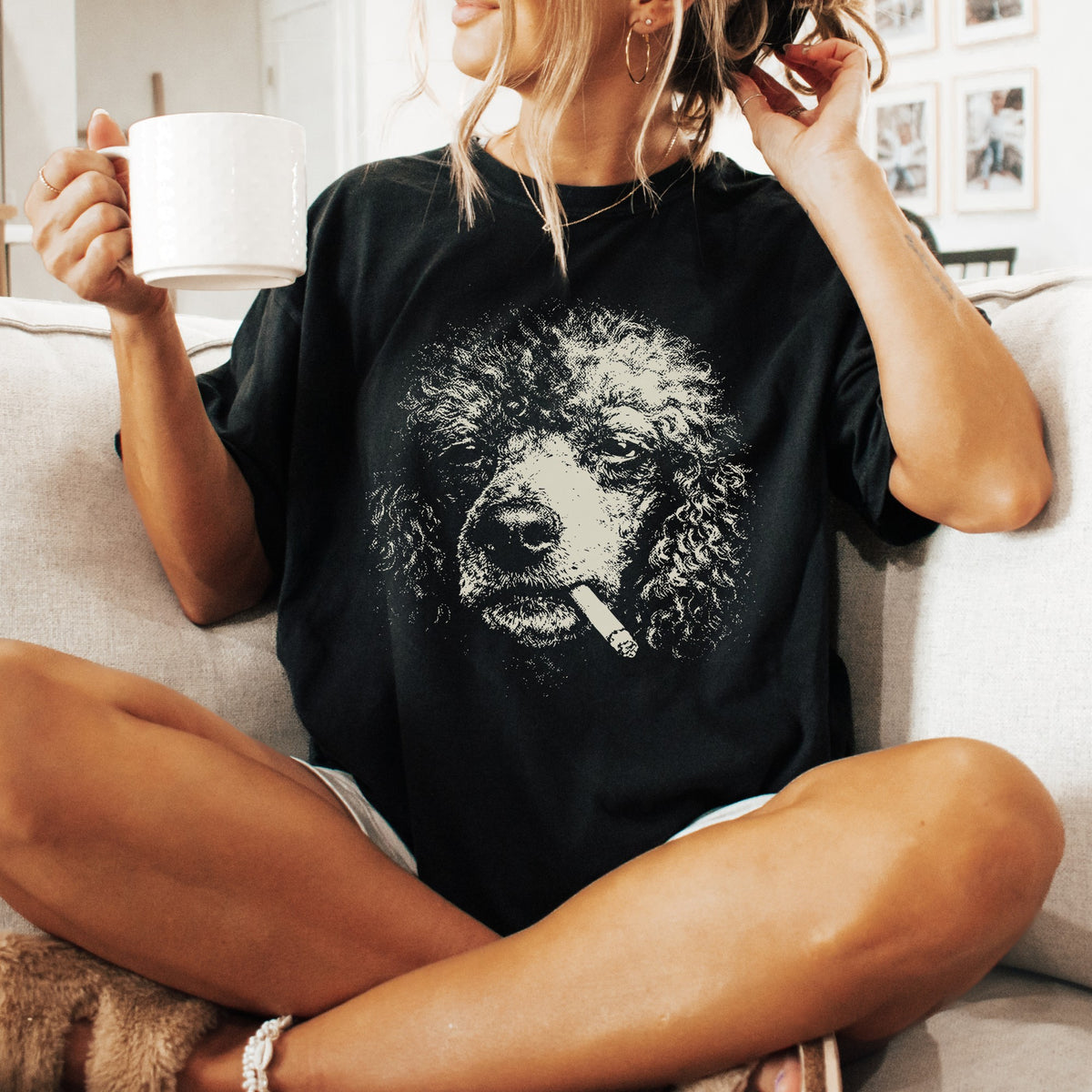 Poodle Smoking t-shirt