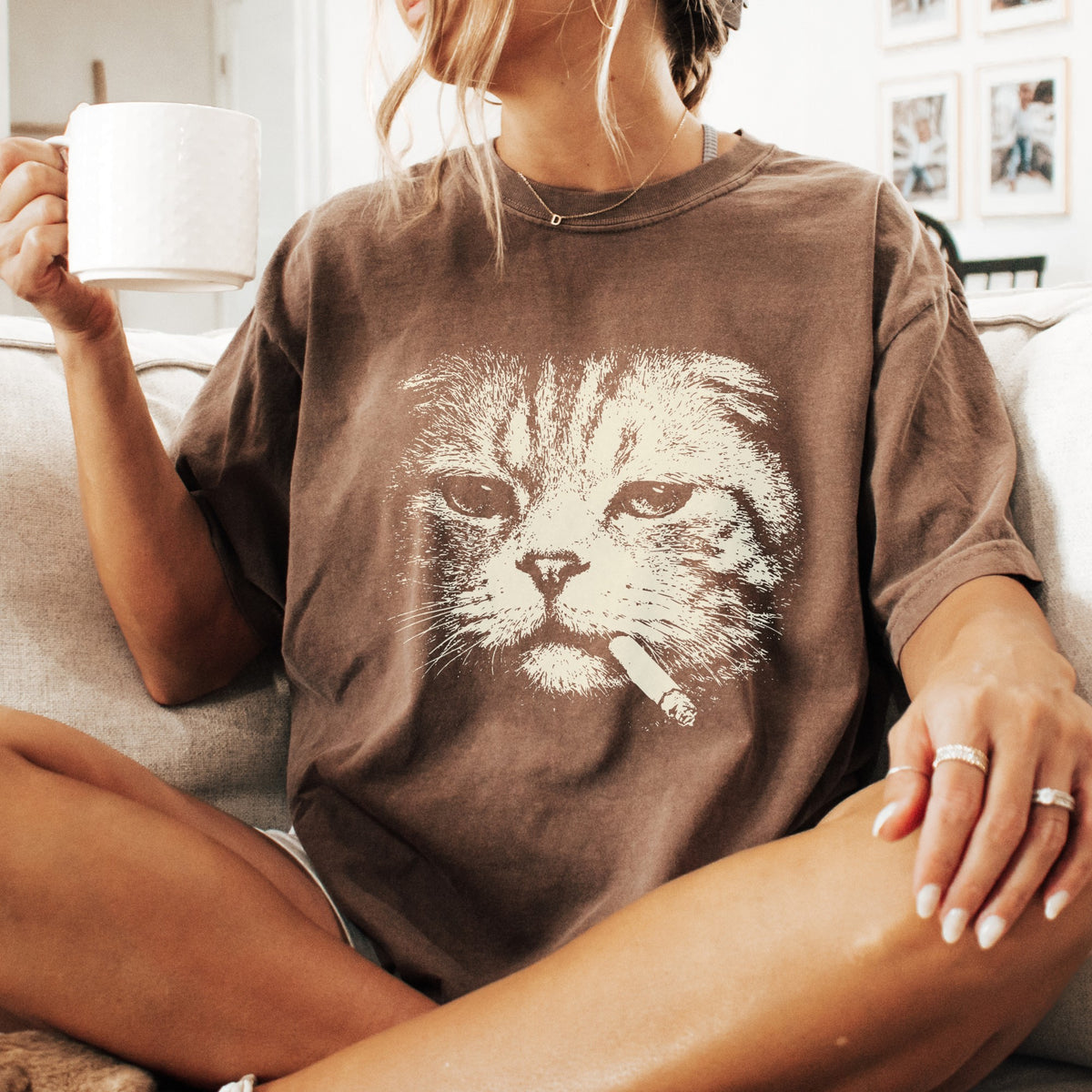 Scottish Fold Cat Smoking t-shirt