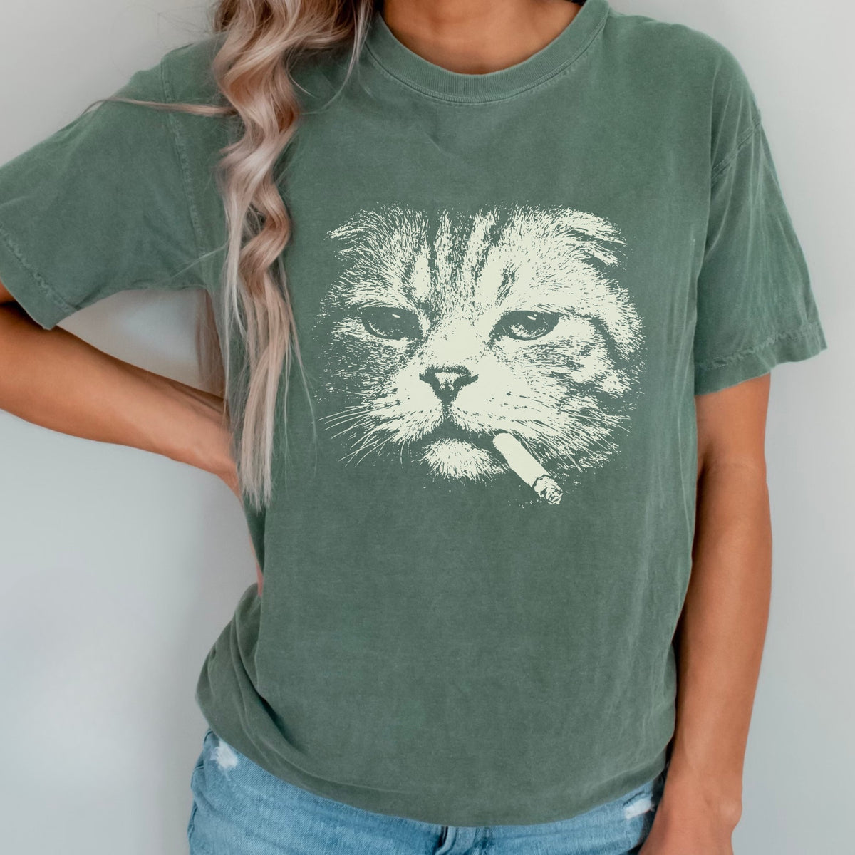 Scottish Fold Cat Smoking t-shirt