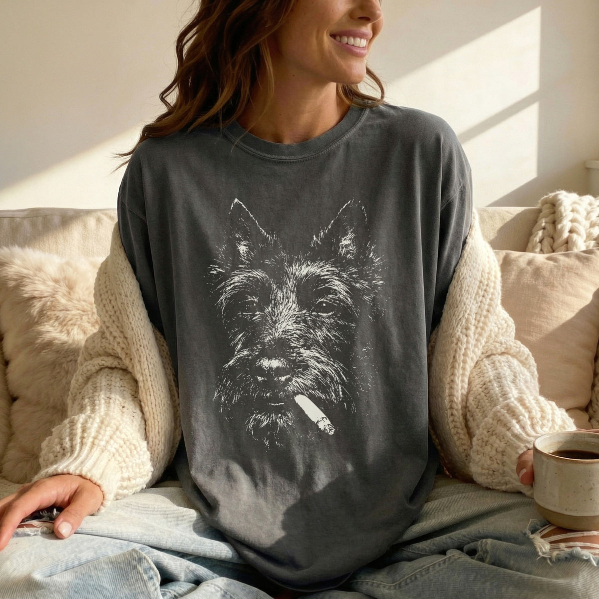 Scottish Terrier Smoking t-shirt