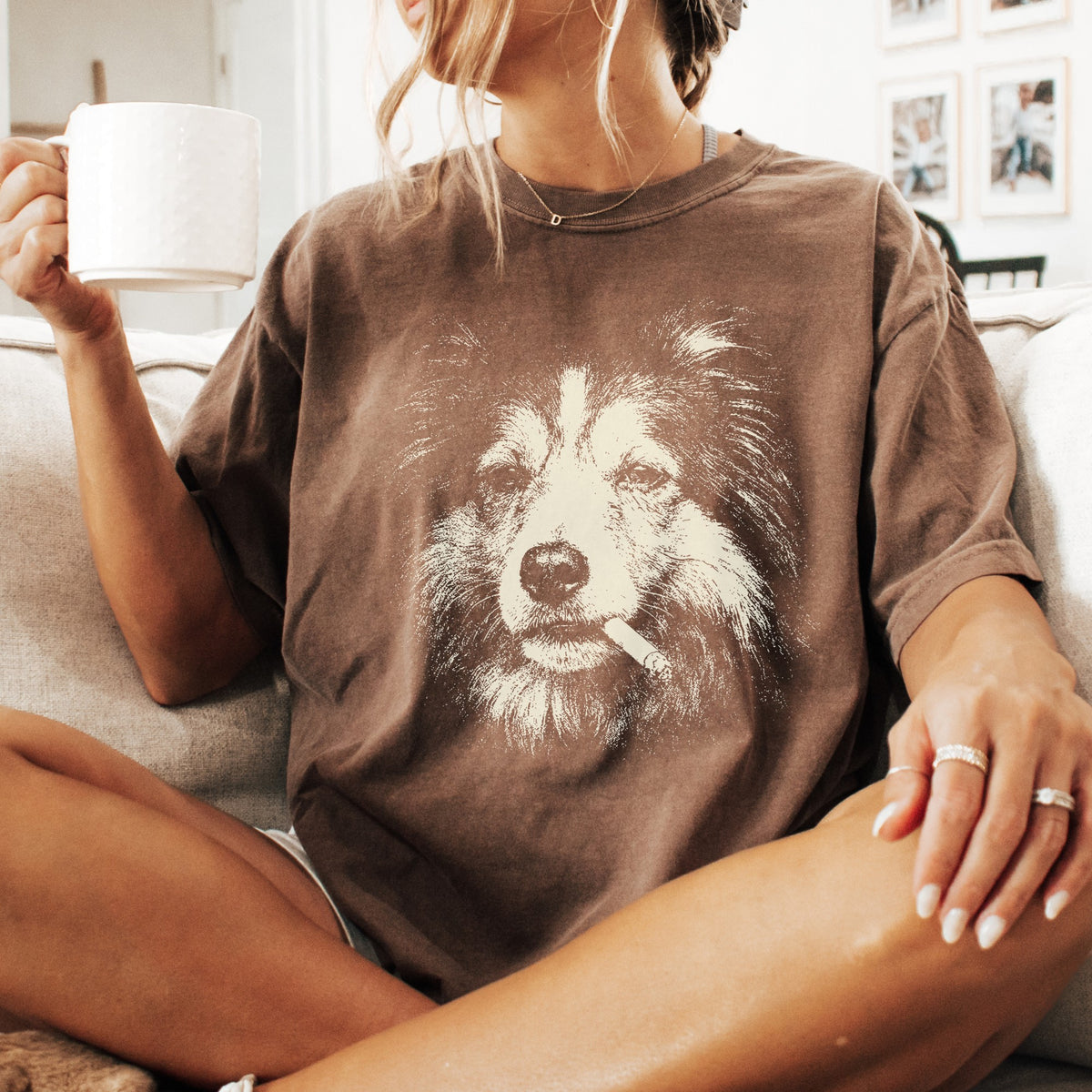 Shetland Sheepdog Smoking t-shirt