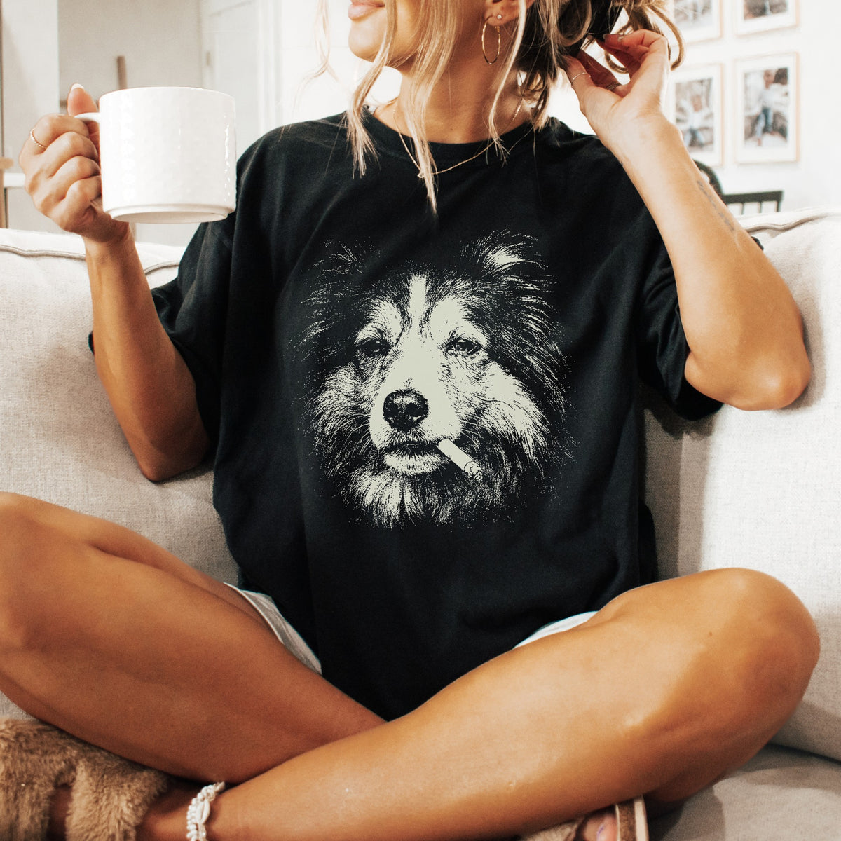 Shetland Sheepdog Smoking t-shirt