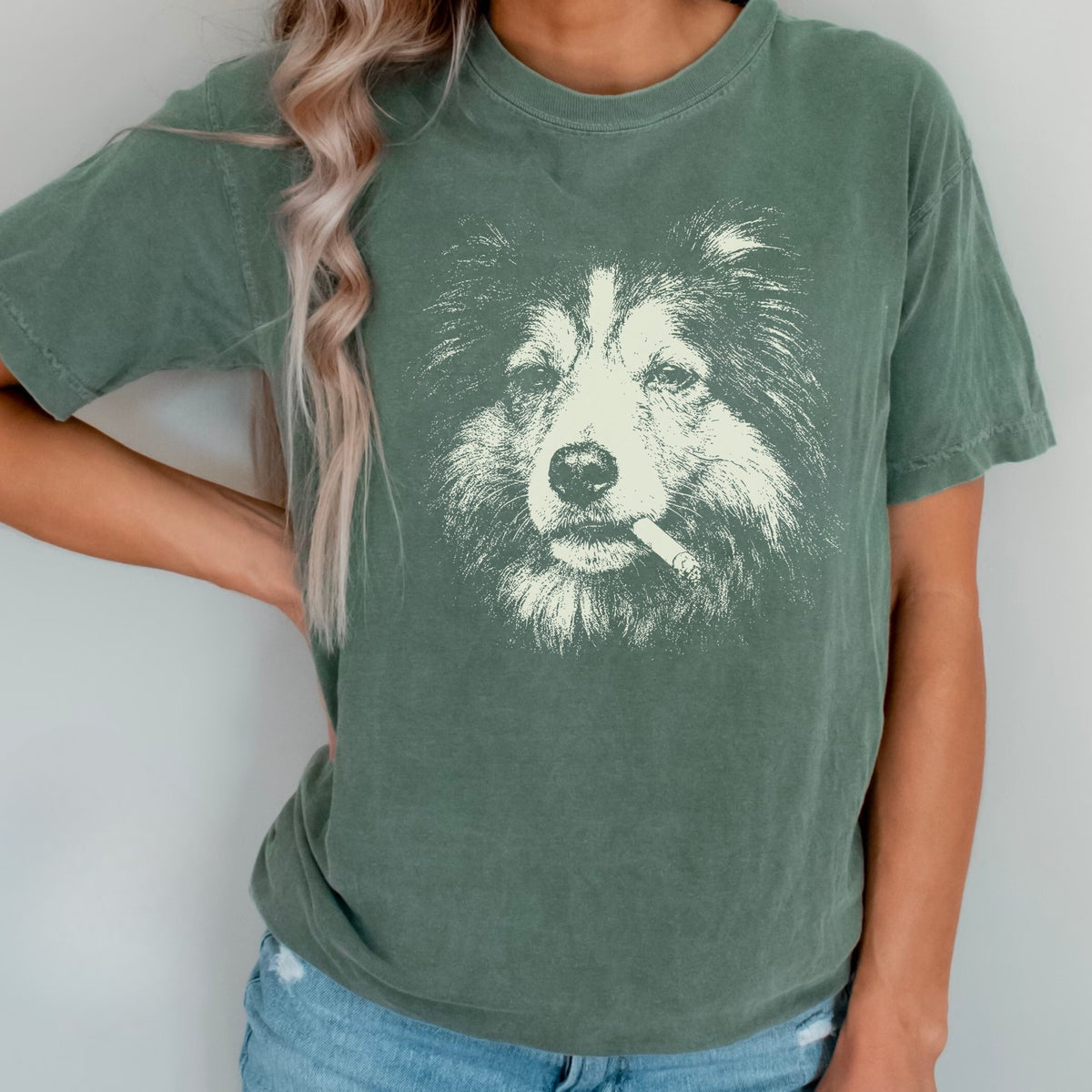 Shetland Sheepdog Smoking t-shirt