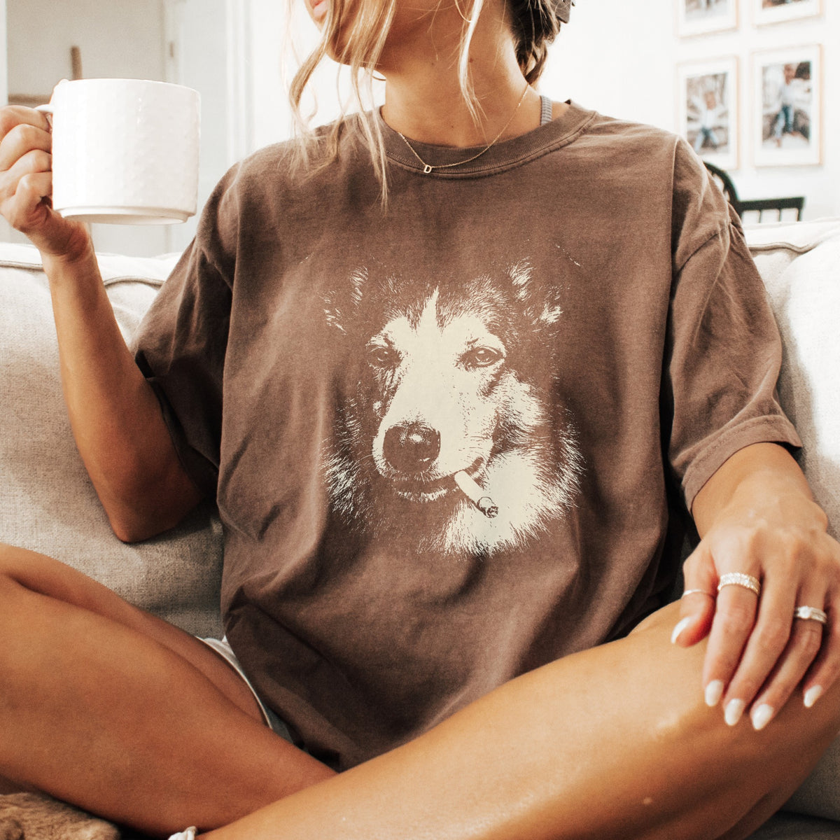 Smooth Collie Smoking t-shirt