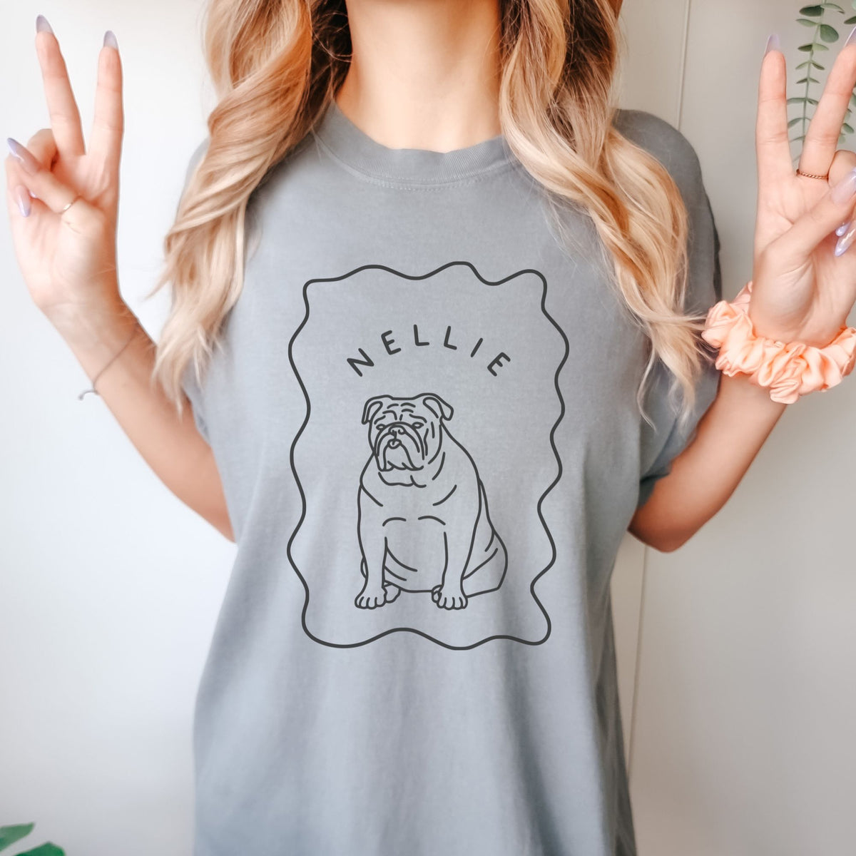 Custom Doodle Portrait T-Shirt — on model