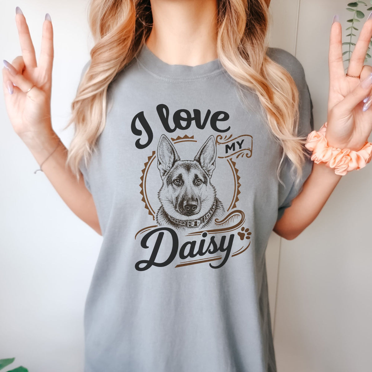 Custom Vintage Portrait T-Shirt — on model