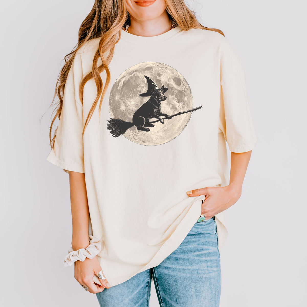 Australian Cattle Dog moon witch t-shirt