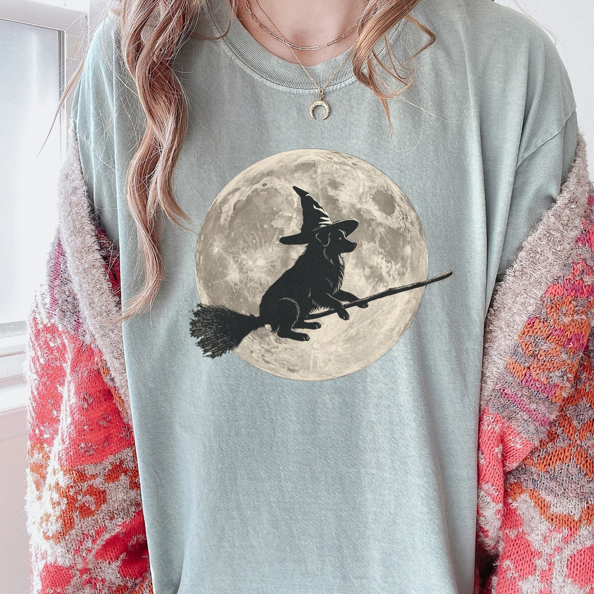 Border Collie moon witch t-shirt