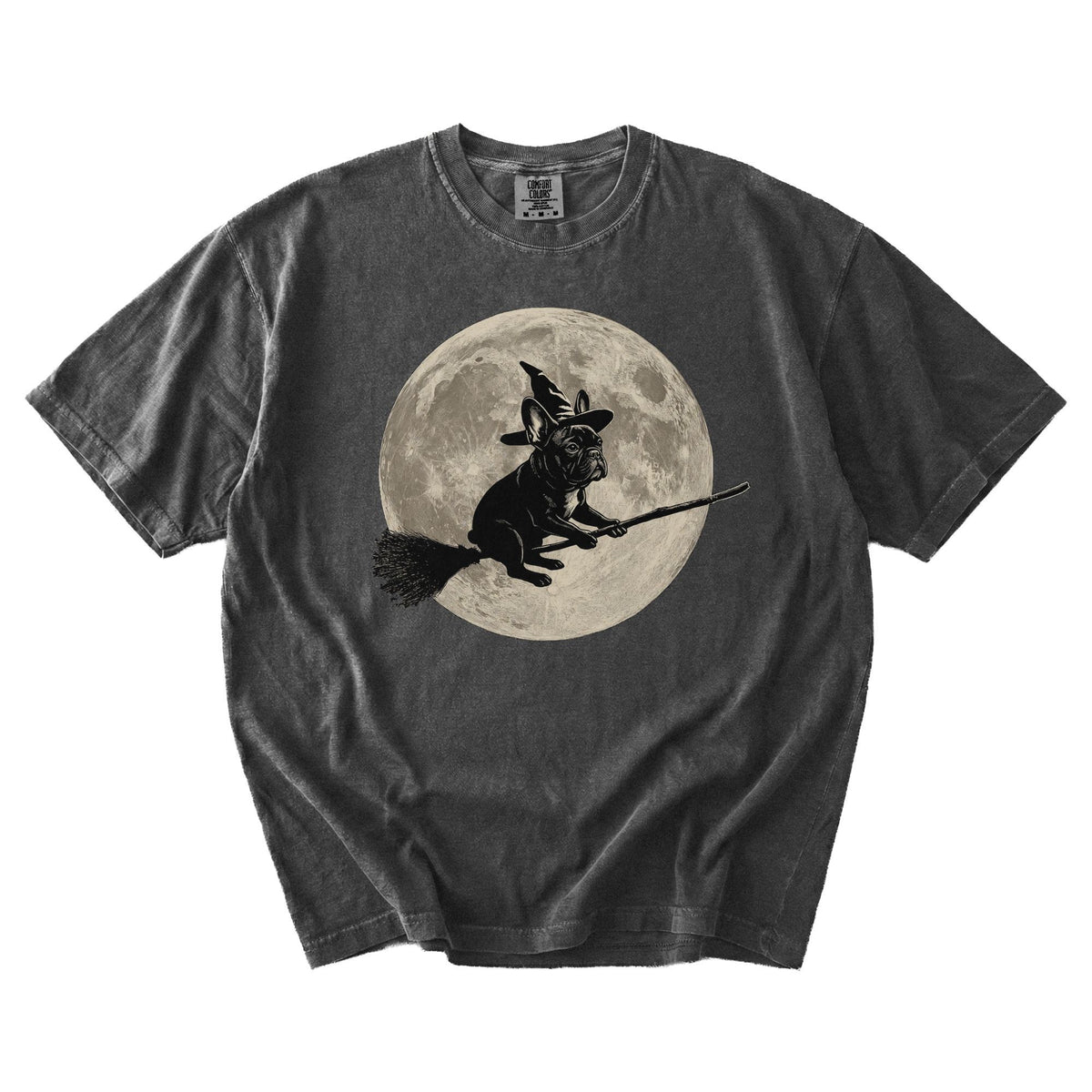 French Bulldog moon witch t-shirt