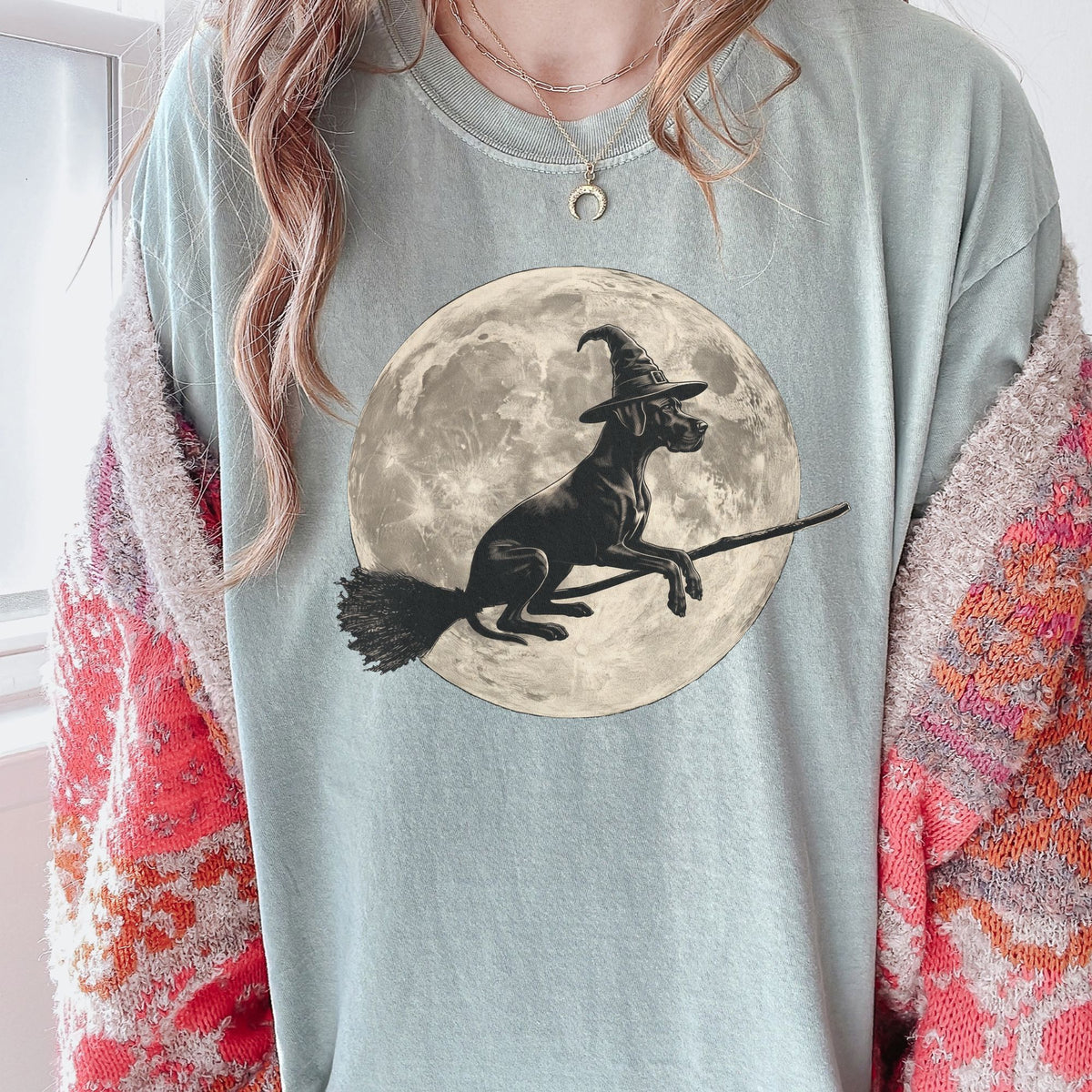 Great Dane moon witch t-shirt