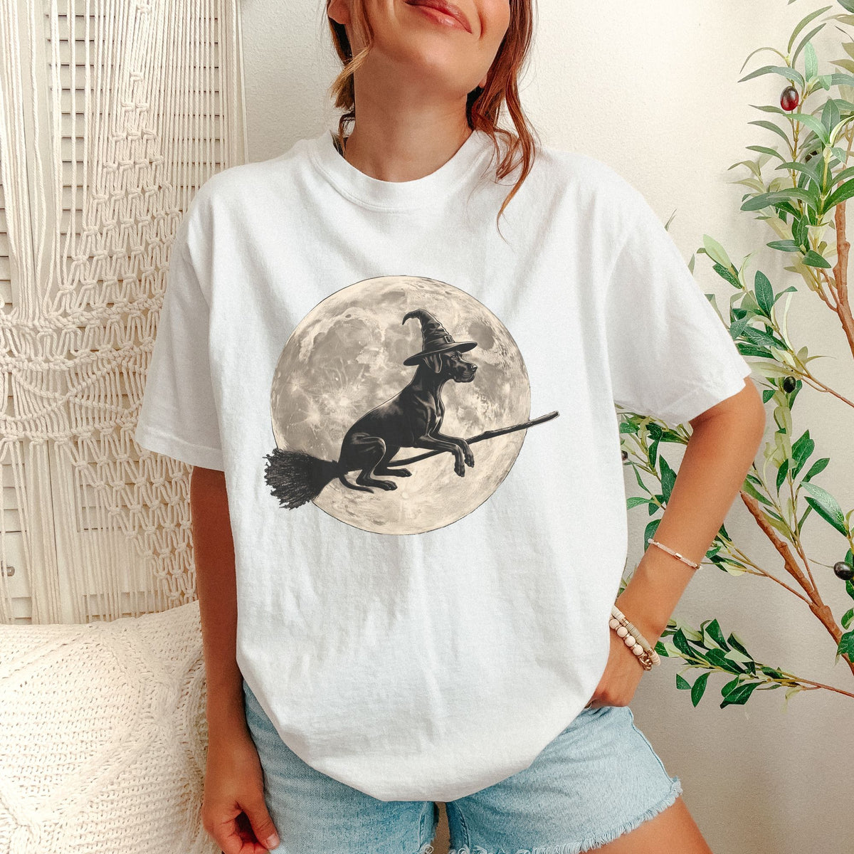 Great Dane moon witch t-shirt