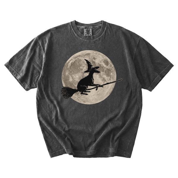 Greyhound moon witch t-shirt