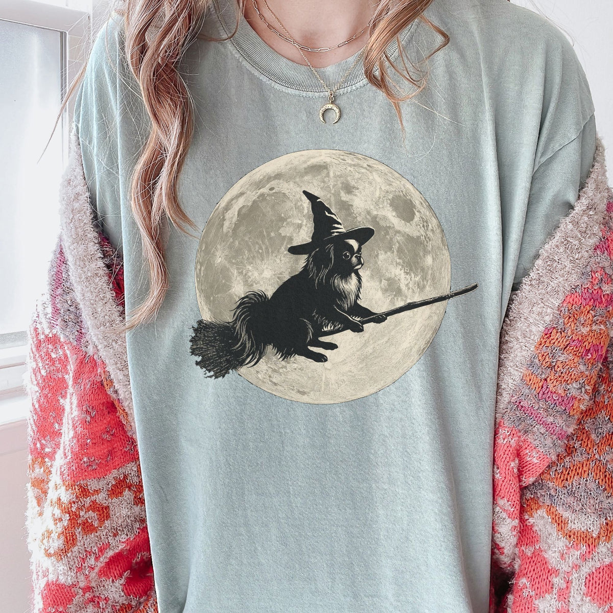 Japanese Chin moon witch t-shirt