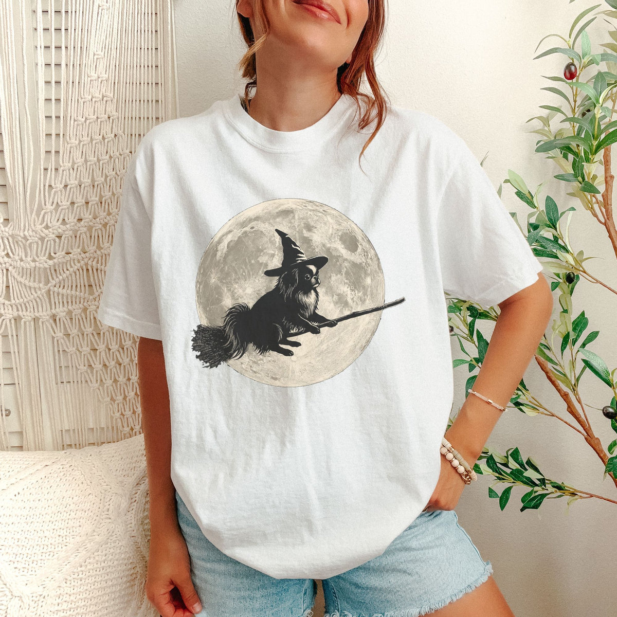 Japanese Chin moon witch t-shirt