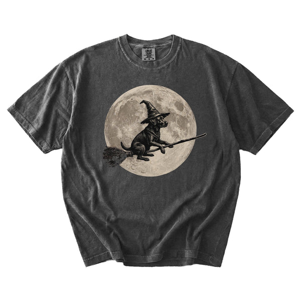 Labrador Retriever moon witch t-shirt