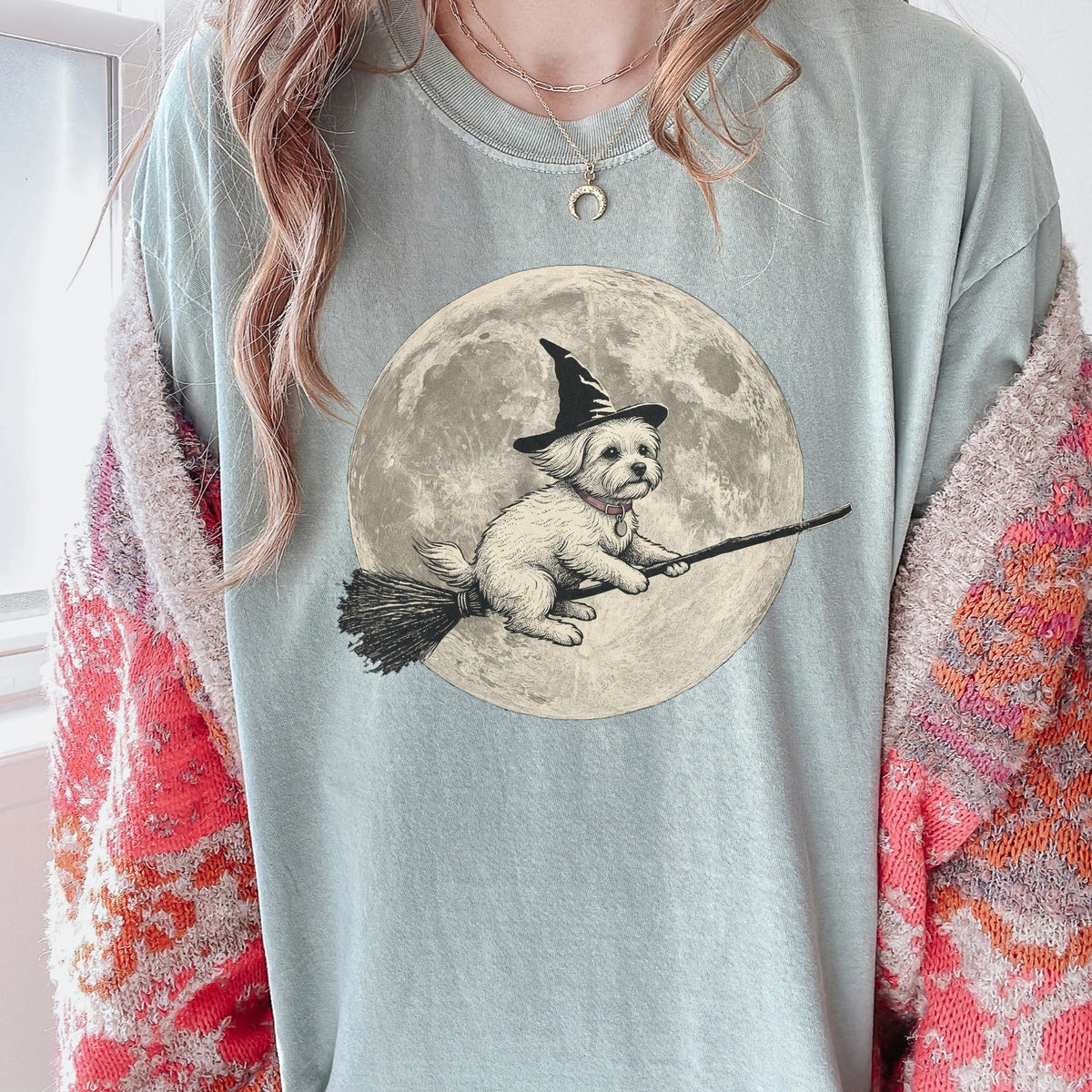 Maltese moon witch t-shirt