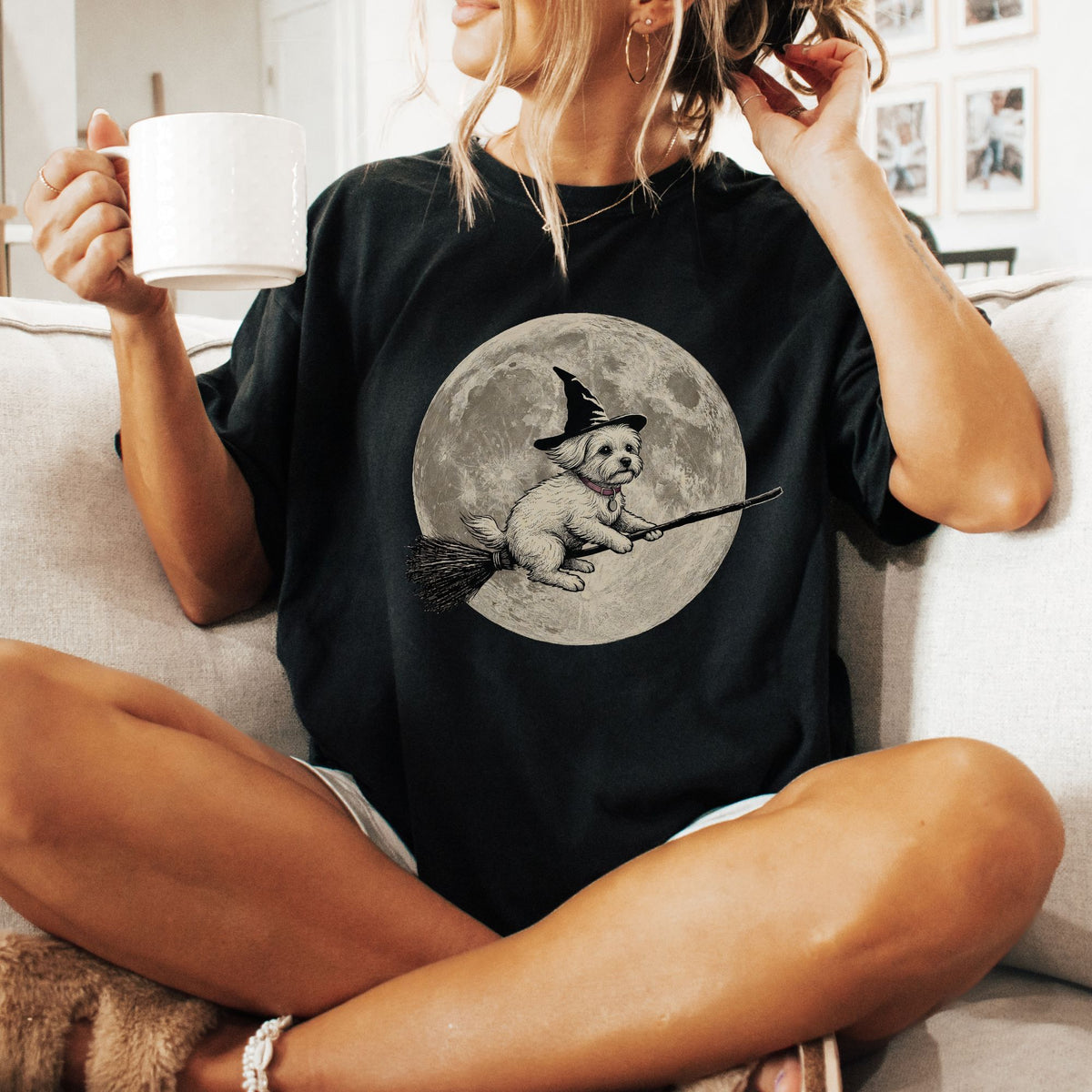 Maltese moon witch t-shirt