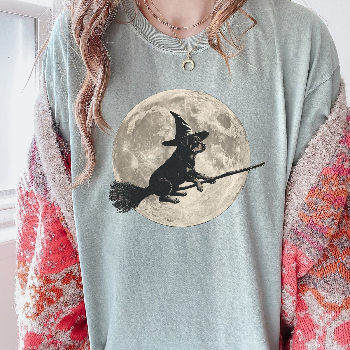 Rottweiler moon witch t-shirt