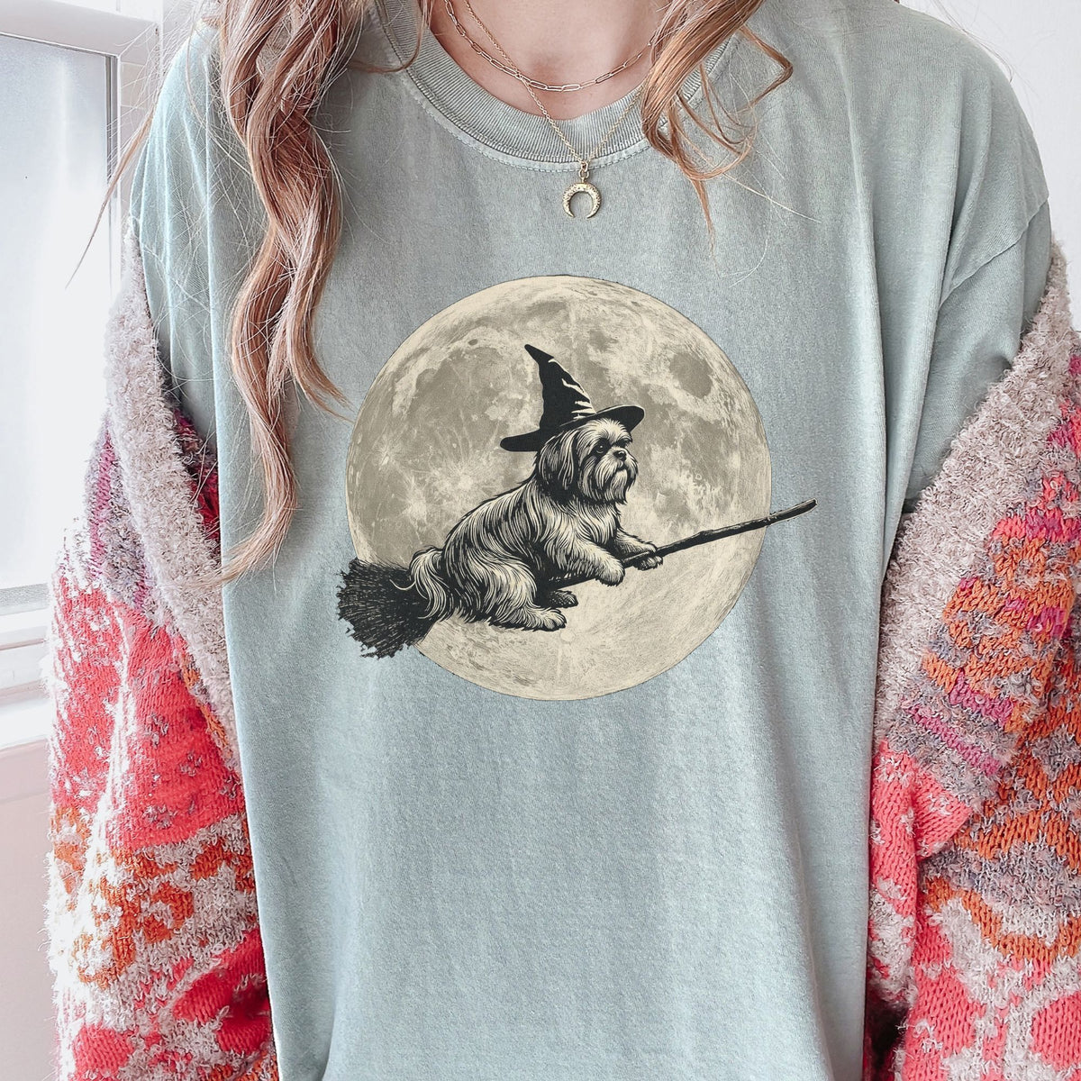 Shih Tzu moon witch t-shirt