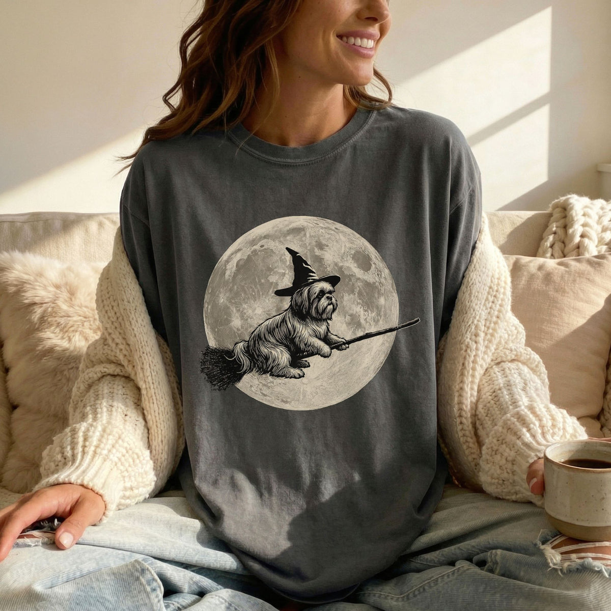 Shih Tzu moon witch t-shirt