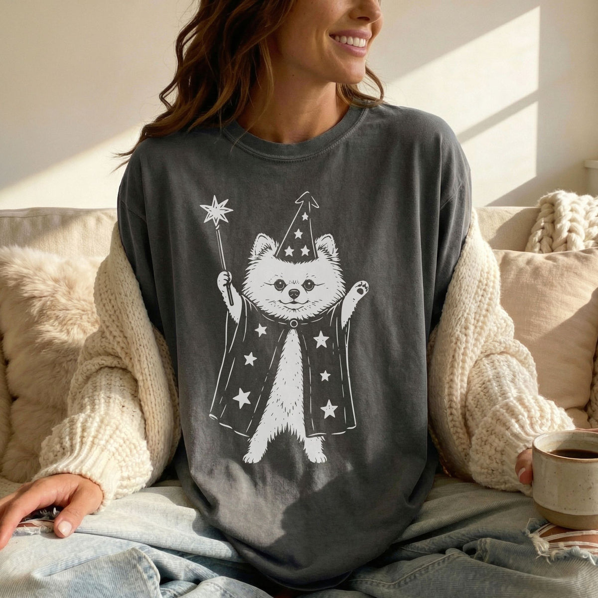 Pomeranian wizard t-shirt