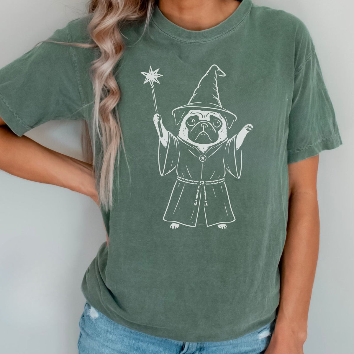 Pug wizard t-shirt
