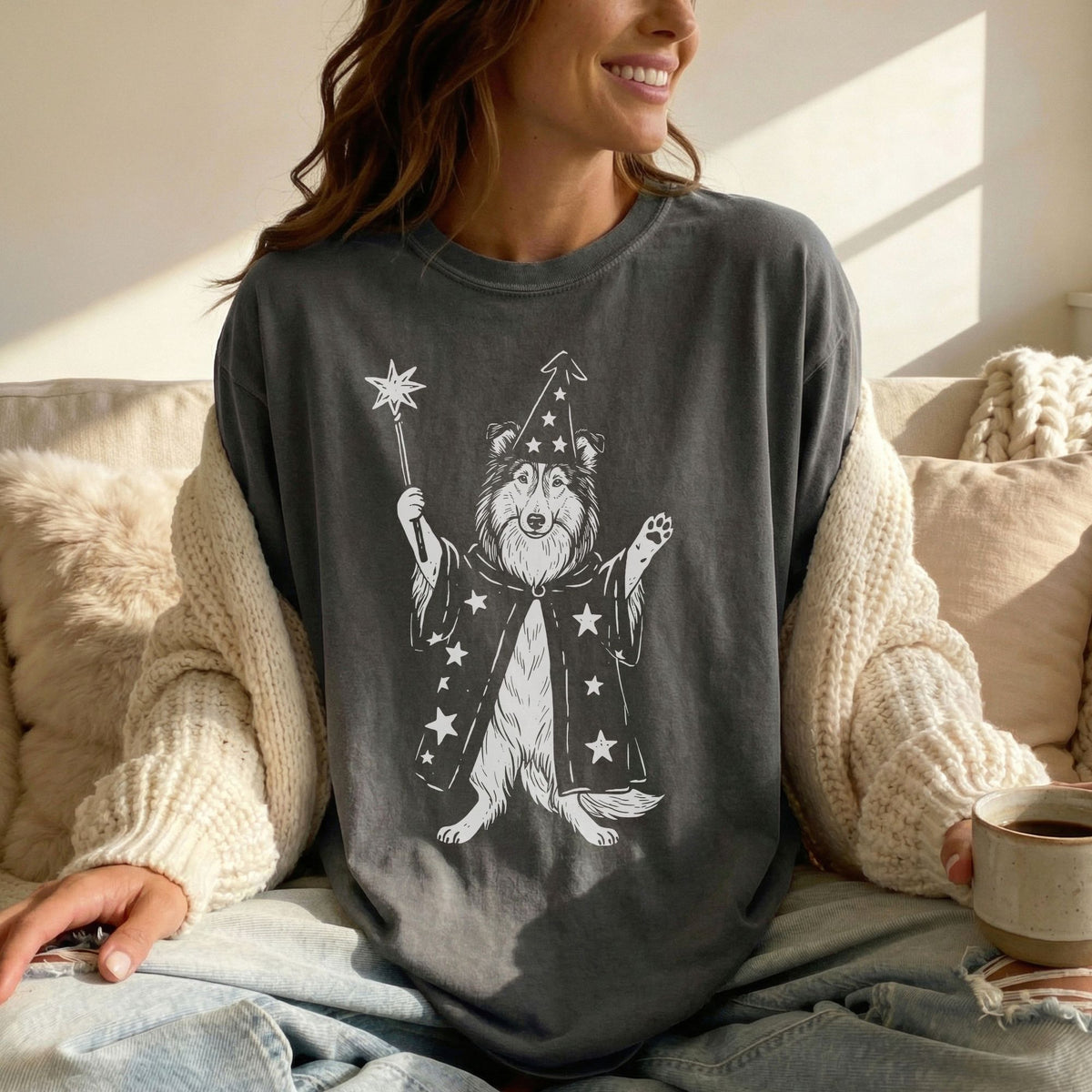 Rough Collie wizard t-shirt