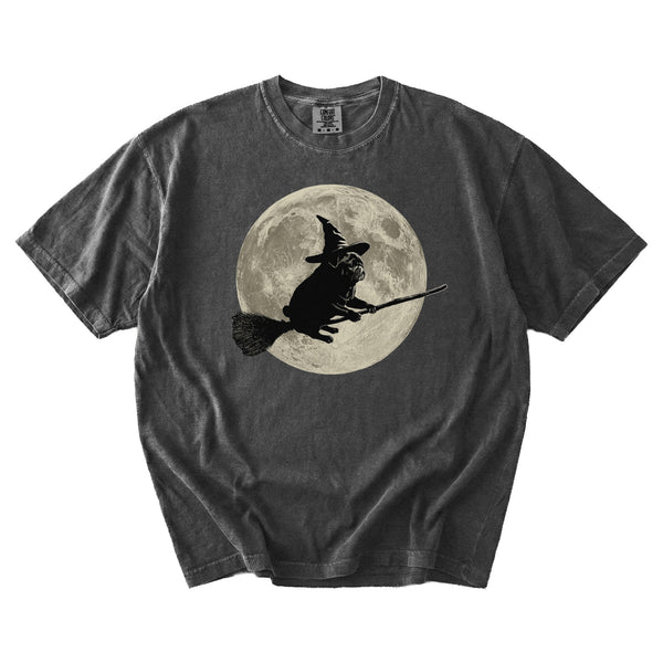 Pug moon witch t-shirt